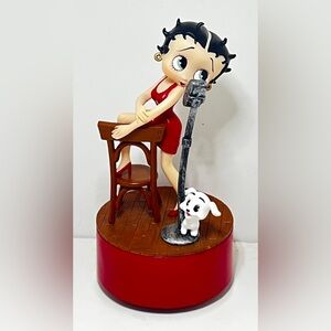 Vintage Betty Boop and Pudgy Dog Figurine Music Box Plays Tiger Rag